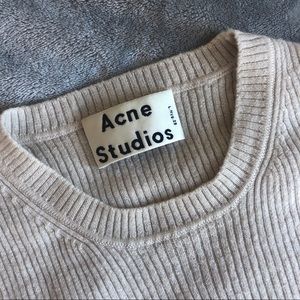 Cream ACNE STUDIOS wool long sleeve sweater